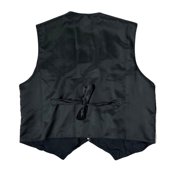 Vintage Sequin Vest Christmas Red Poinsettia 1990s Fashion Fantasy Large Kitschy - Picture 3 of 9